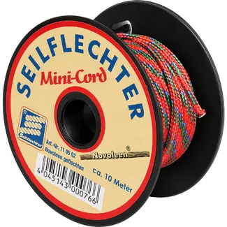 Seilflechter Mini koord - gevlochten novoleen - 2 mm - 10 meter - assorti kleuren - hoge trekkracht