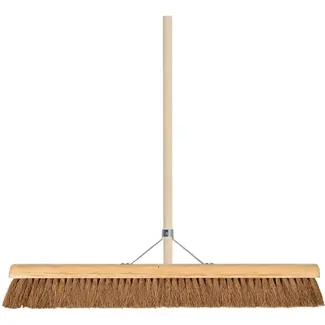 Talen Tools Zaalveger - hout - Kokosharen - Zachte bezem - 160 cm - 90 cm - voor tuinbewatering en onderhoud
