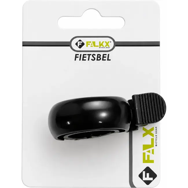 Falkx Zwarte fietsbel - modern design - krachtige klank - eenvoudig te monteren