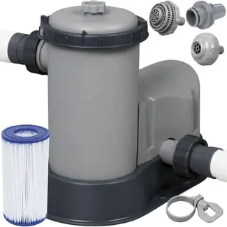 Bestway Zwembadfilterpomp 5.678 l/u met 38 mm aansluiting, filterpatroon type III en 2 slangen van 1,5 m voor opzetzwembaden