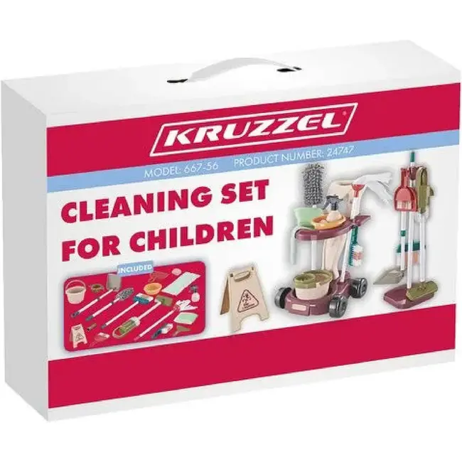 Kruzzel Kinder Schoonmaakset 18-in-1 - Met Werkende Stofzuiger & Trolley