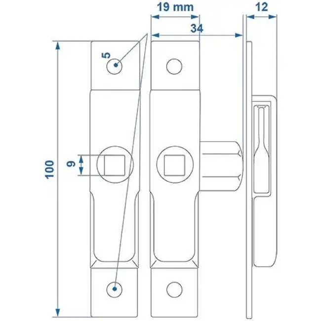 ProPlus Klein bakslot - verzinkt - 105 x 19 x 10 mm - met veermechaniek