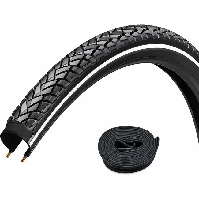 Beyond Complete fietsbandenset 28x1.60 zwart met reflectie, 1.1 mm anti-leklaag en autoventiel