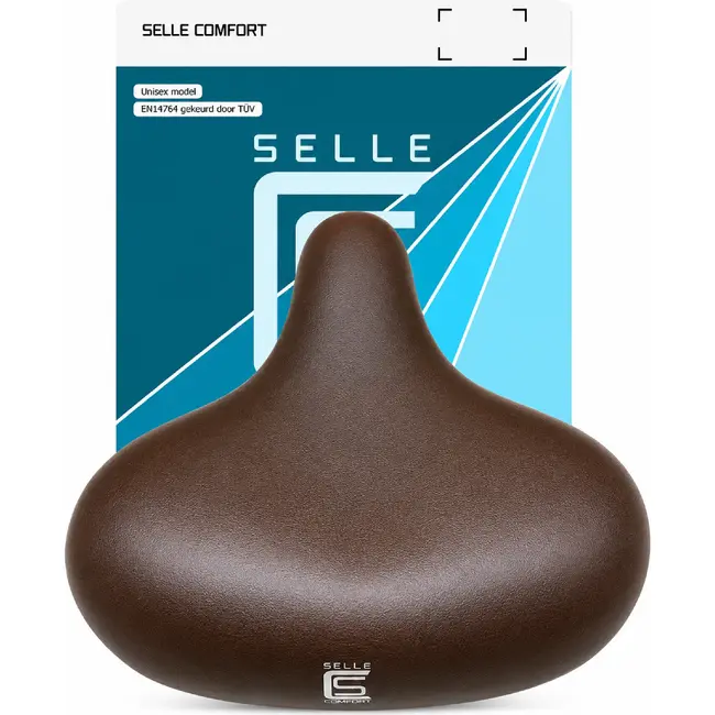 Selle Comfort Comfortabel retro fietszadel - bruin - elastomeer vering - unisex ontwerp