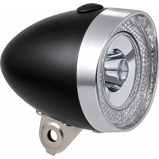 Union LED koplamp - Medium/High power - Zwart/Zilver - Voor fiets - Inclusief batterijen