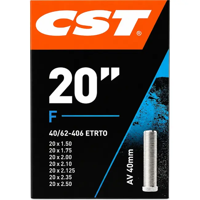 CST 20 inch binnenband autoventiel 40 mm zwart voor 20 x 1.50-2.50 fietsbanden