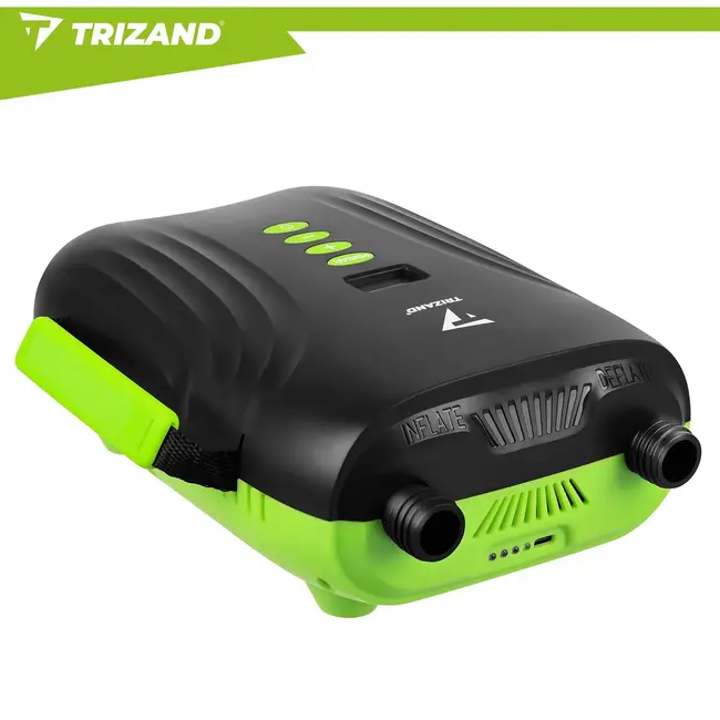 Trizand Elektrische SUP pomp 12 V zwart met 20 PSI, 6 opzetstukken, 70 cm slang en 240 cm kabel voor SUP en kajak