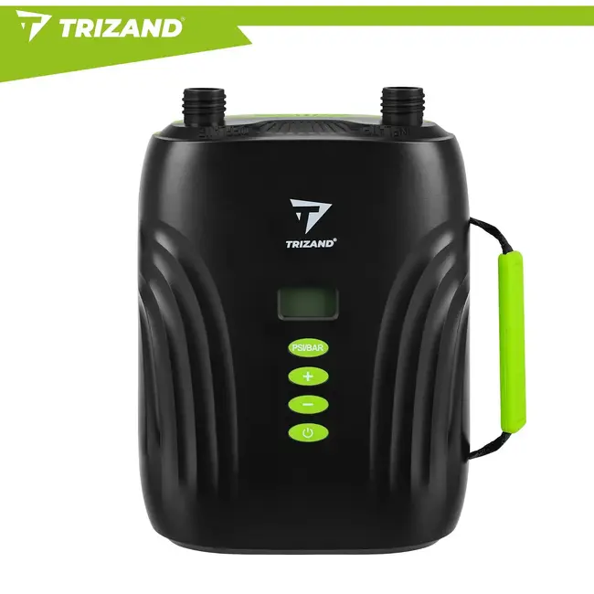 Trizand Elektrische SUP pomp 12 V zwart met 20 PSI, 6 opzetstukken, 70 cm slang en 240 cm kabel voor SUP en kajak