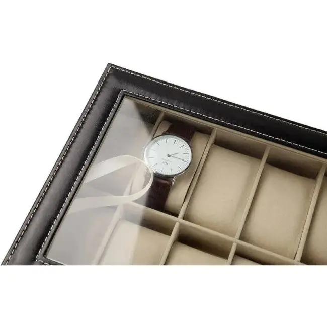 Ruhhy Horloge-Organizer met 12 Vakken - Stijlvol en Veilig voor Sieraden