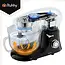 Ruhhy Planetaire keukenmachine 6,2 l zwart met kom, 3 mengstukken, Pulse, spatdeksel en decoratieset voor deeg en beslag thuis