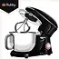 Ruhhy Planetaire keukenmachine 6,2 l zwart met kom, 3 mengstukken, Pulse, spatdeksel en decoratieset voor deeg en beslag thuis