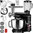 Ruhhy 3-in-1 planetaire keukenmachine 6,2 l zwart met glazen blender 1,5 l, vleesmolen, 6 snelheden, Pulse en accessoires