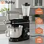 Ruhhy 3-in-1 planetaire keukenmachine 6,2 l zwart met glazen blender 1,5 l, vleesmolen, 6 snelheden, Pulse en accessoires