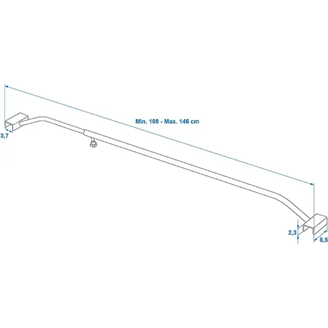 ProPlus Uitschuifbare aluminium afdekzeilbeugel - 108-146 cm - optimale regenwaterafvoer