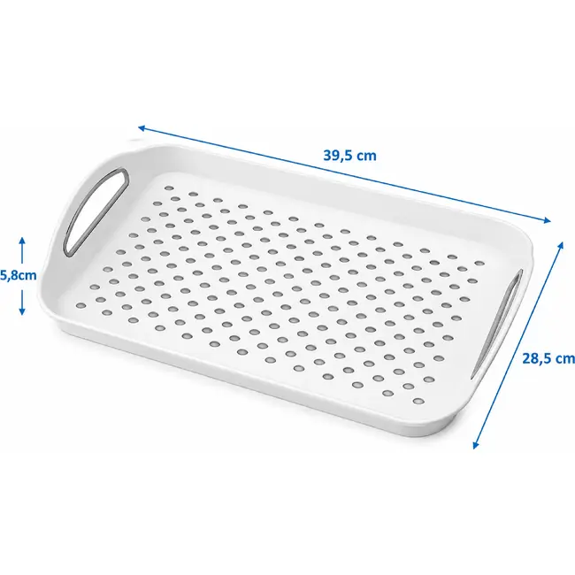 ProPlus Handig dienblad - anti-slip - kunststof - 39,5 x 28,5 cm - wit