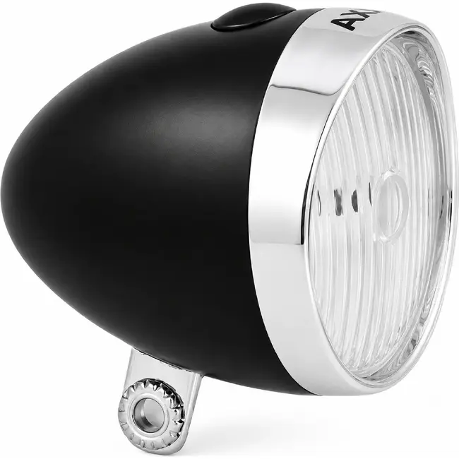 AXA Klassieke LED fietskoplamp - Retro design - Batterij - Zwart - Inclusief batterijen