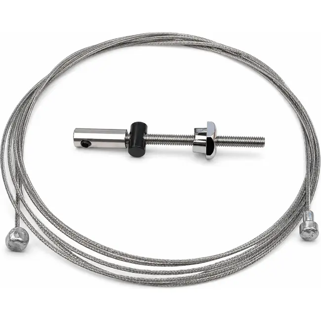 Falkx RVS binnenkabel trommelrem - 2m - zilver - met ton en peer nippel