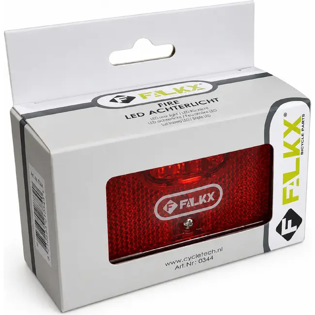 Falkx LED achterlicht fiets - Batterij - 50/80mm montage - Veiligheid - Eenvoudige installatie