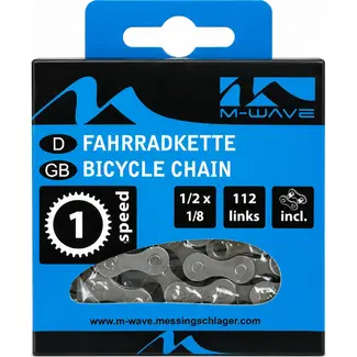 M-Wave Single speed ketting - versterkte treksterkte - 112 schakels - grijs/bruin