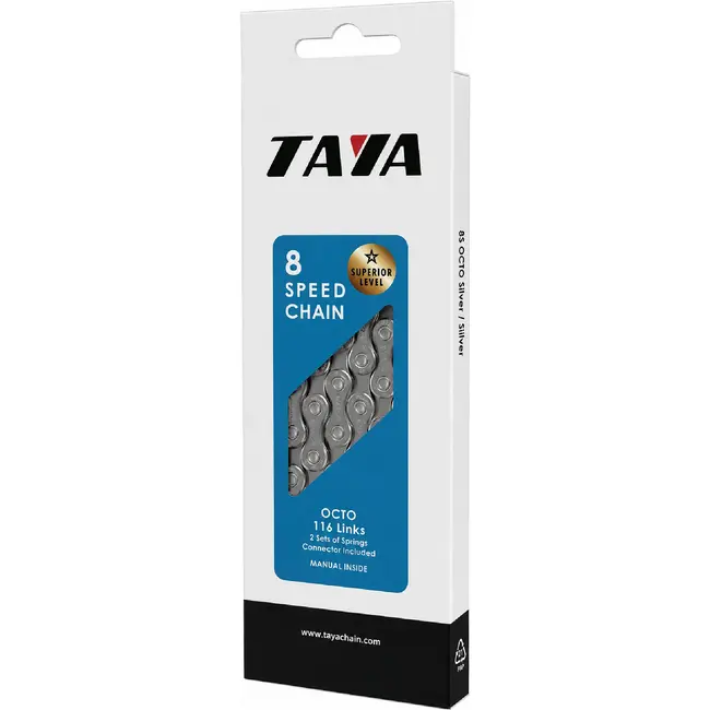 Taya Ketting voor 7/8-speed fietsen - zilver/zwart - 116 schakels - verbeterd schakelen