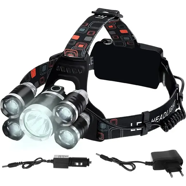 Trizand 5 x LED T6 CREE Hoofdlamp: Perfecte Metgezel voor Avonturiers