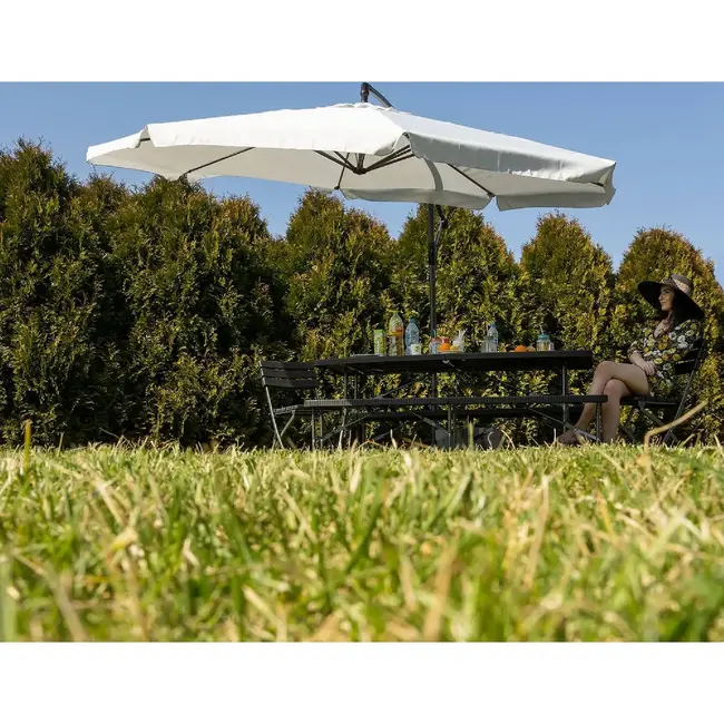 Gardlov Opvouwbare Tuintafel 180 cm - Zwart - HDPE Tafelblad - Gepoedercoat Staal