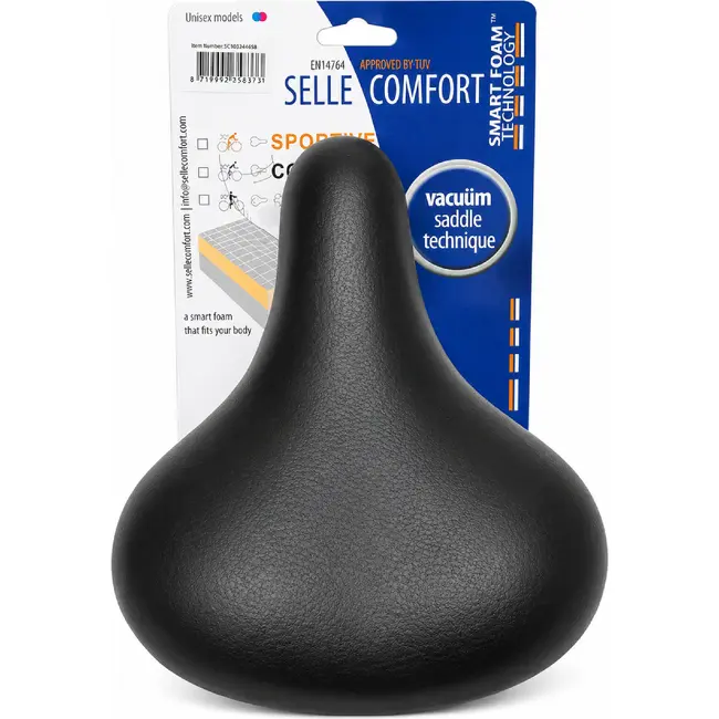 Selle Comfort Retro fiets zadel - Smartfoam techniek - Gel en staal - 25x23 cm - Bruin