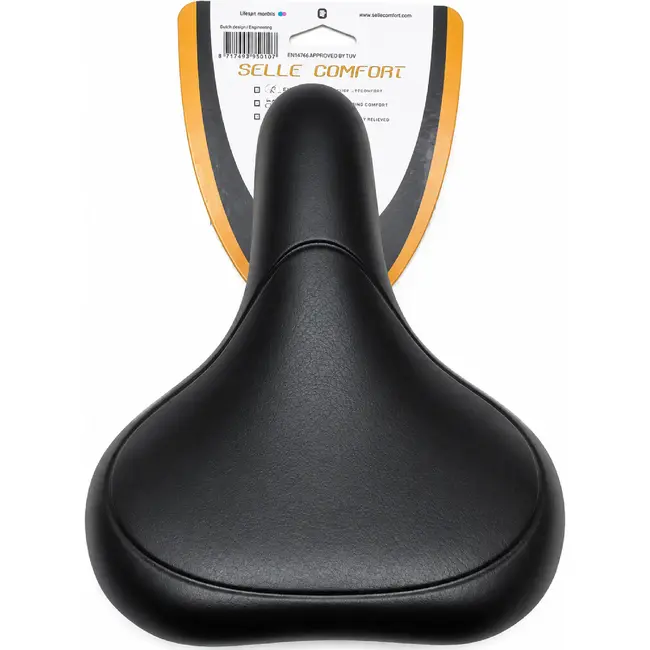Selle Comfort E-bike zadel - Vintage stijl - Gel padding - Zwart - Zonder strop