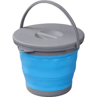 ProPlus Opvouwbare emmer met deksel - 5 liter - rubber - grijs/blauw