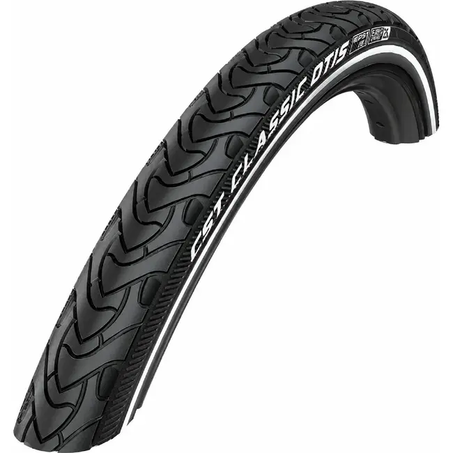 CST 28 inch buitenband 28 x 1 1/8 zwart 28-622 met 3 mm anti leklaag en reflectie