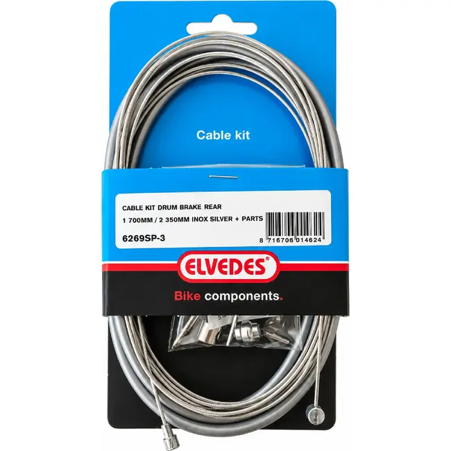 Elvedes Trommelremkabel - RVS - Zilver - Met inbus - 235 cm - Voor en achterrem