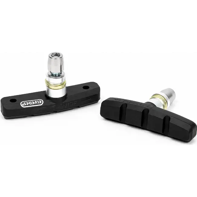 Elvedes V-type velgremblokjes - 60mm - Duurzaam rubber en aluminium - Voor stads-, race- en tourfietsen - Per paar