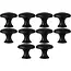 Ruhhy Meubelknoppen Zwart – Set van 10 – Rond – Schroefmontage – Modern Design