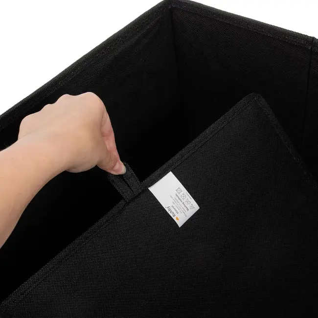 Ruhhy Opvouwbare Zitpoef Zwart – 39L Opbergvak en 100kg Draagkracht