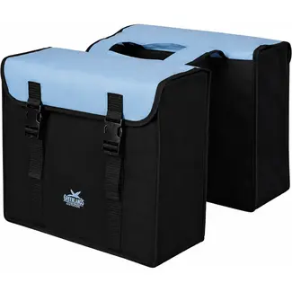 Falkx Dubbele fietstas - waterproof - 34 liter - zwart/blauw