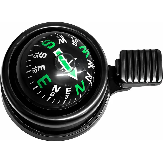 Falkx Fietsbel met kompas - Navigatiehulp - Zwart - Ø >30mm