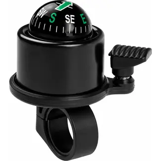 Falkx Fietsbel met kompas - Navigatiehulp - Zwart - Ø >30mm
