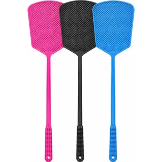 Falkx Vliegenmepper set 3 stuks - roze, zwart en blauw voor gebruik in huis, tuin en op balkon