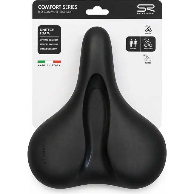 Selle Royal Comfortabel unisex stadszadel zwart met zachte vulling