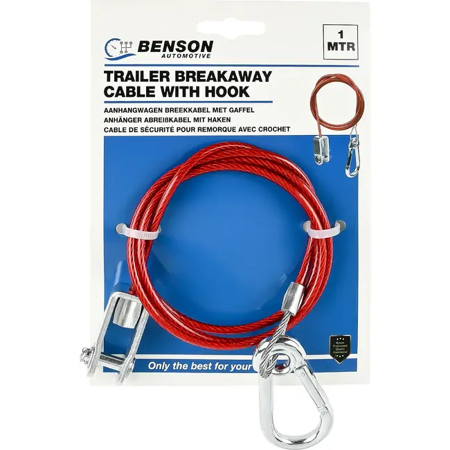 Benson Aanhangwagen breekkabel 1 meter met gaffel - en 000081