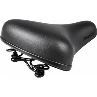 Simson Universeel fietszadel - Traditioneel design - Metalen veren - Comfortabel soft foam - Zwart - 238x208mm