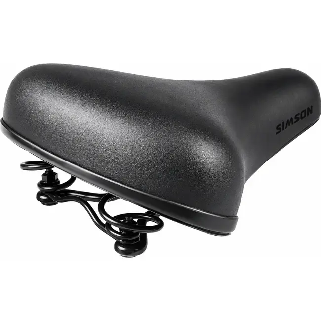 Simson Universeel fietszadel - Traditioneel design - Metalen veren - Comfortabel soft foam - Zwart - 238x208mm