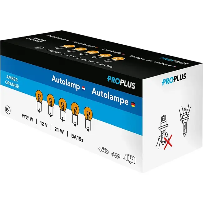ProPlus Oranje autolamp - 12V - 21W - BA15S fitting - Geschikt voor aanhangwagens en trekkers