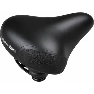 San Remo Comfortabel fietszadel - Gelvering - Waterdicht - Inclusief strop - Zwart/Bruin