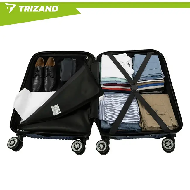Trizand 3‑in‑1 kofferset navy‑blauw – ABS met TSA slot & 360° wielen