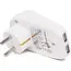 Benson Tussenstekker met dubbele USB lader - extra stopcontact - wit - 10 cm