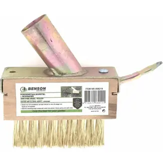 Benson Voegenstaalborstel met schraper - 3 rijen - messing - 141 x 73 x 122 mm