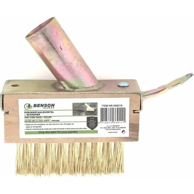 Benson Voegenstaalborstel met schraper - 3 rijen - messing - 141 x 73 x 122 mm
