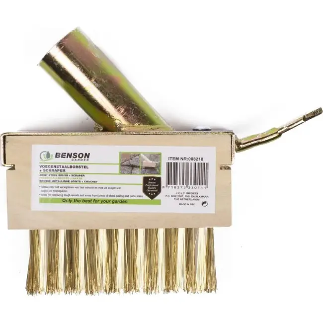 Benson Voegenstaalborstel met schraper - 3 rijen - messing - 141 x 73 x 122 mm