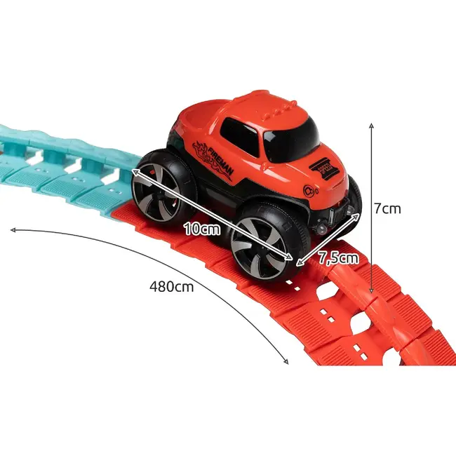 Kruzzel Flexibele Racebaan: 192-Delige Set met LED Auto